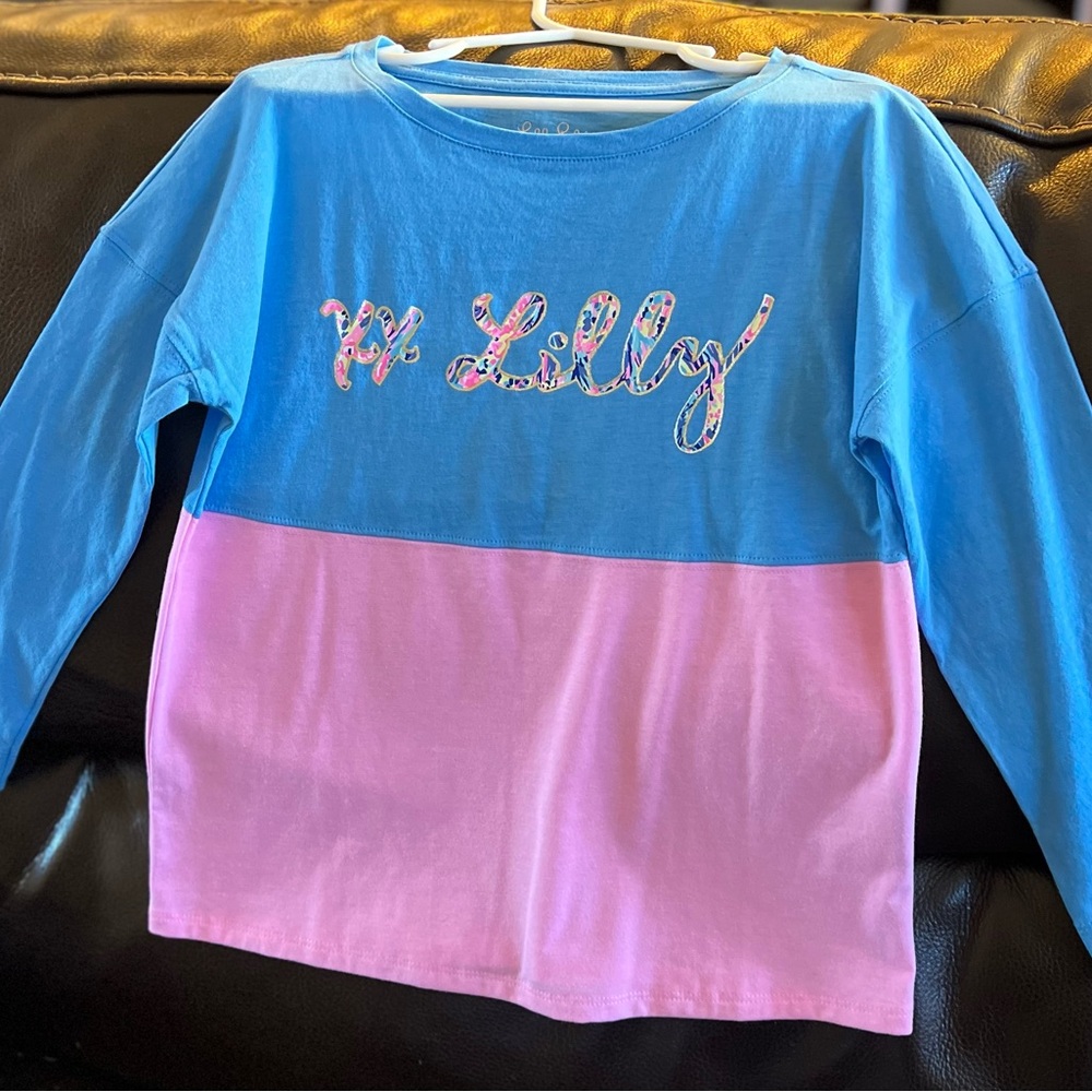 Lilly Pulitzer Blue and Pink Long Sleeve Tee
